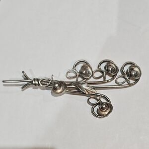 Danecraft 1960’s Large 3,5" Long Sterling Silver Bouquet Pin